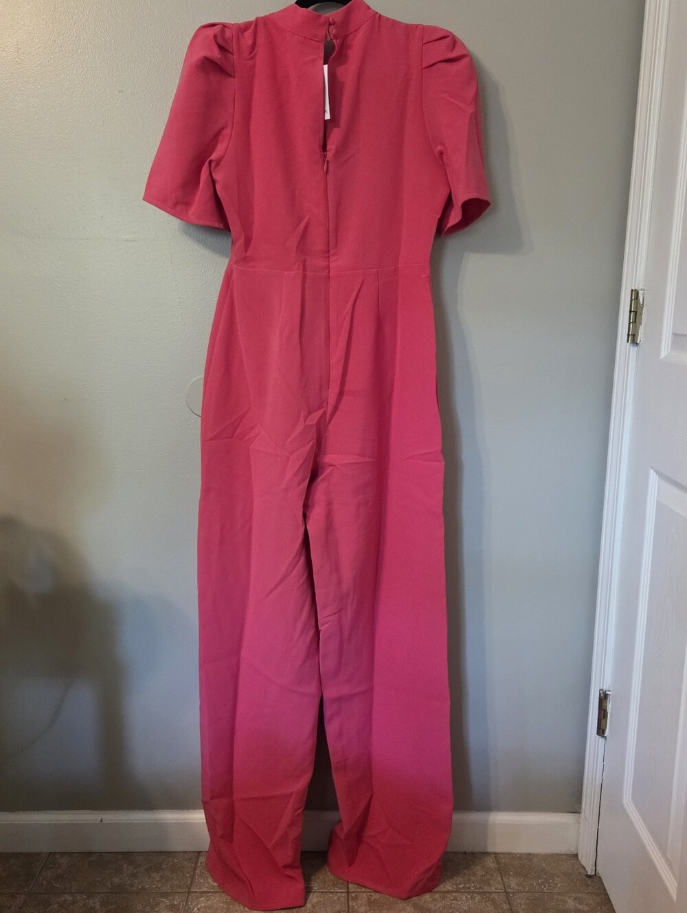 Sugarlips Women's Pink High Neck Wide Leg Bow Jumpsuit Event Evening Sz L - Picture 4 of 13